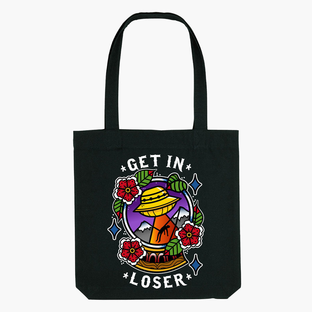 Get In Loser Strong-As-Hell Tote Bag-Tattoo Apparel, Tattoo Accessories, Tattoo Gift, Tattoo Tote Bag-Broken Society