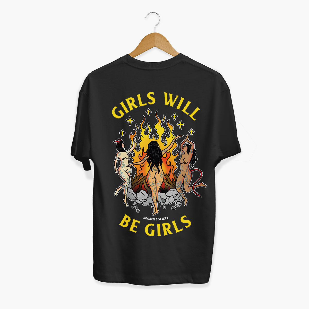 Girls Will Be Girls T-Shirt (Unisex)-Tattoo Clothing, Tattoo T-Shirt, EP01-Broken Society