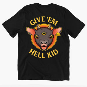 Give 'Em Hell Kid Kids T-Shirt (Unisex)-Tattoo Clothing, Tattoo Kids Shirt, Mini Creator-Broken Society