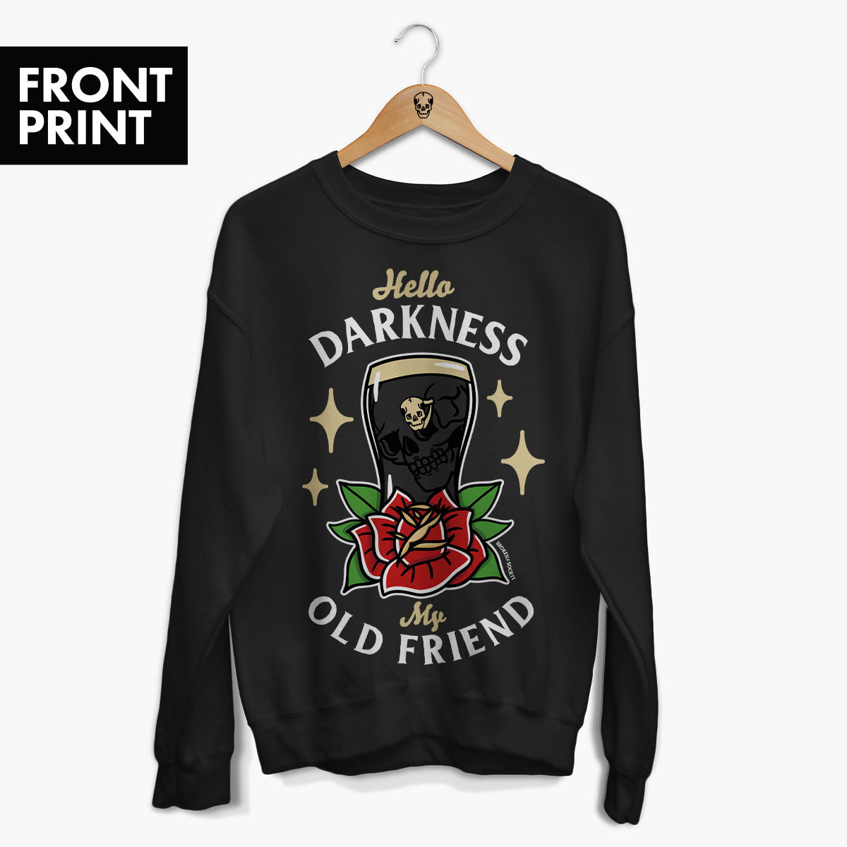 Hello Darkness Front Print Sweatshirt (Unisex)-Tattoo Clothing, Tattoo Sweatshirt, JH030-Broken Society