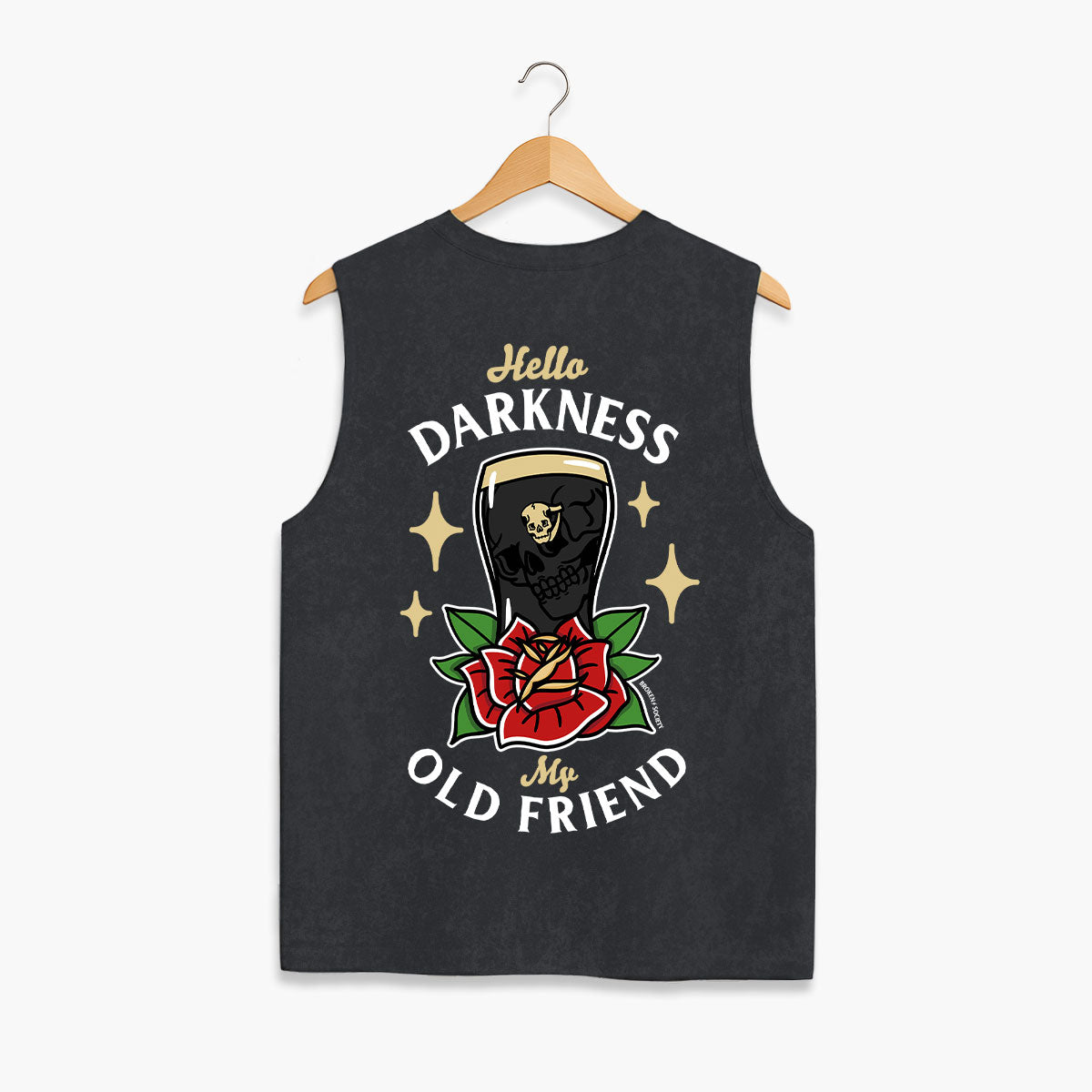 Hello Darkness Sleeveless T-Shirt (Unisex)-Tattoo Clothing, Tattoo Sleeveless T-Shirt, EP01S-Broken Society