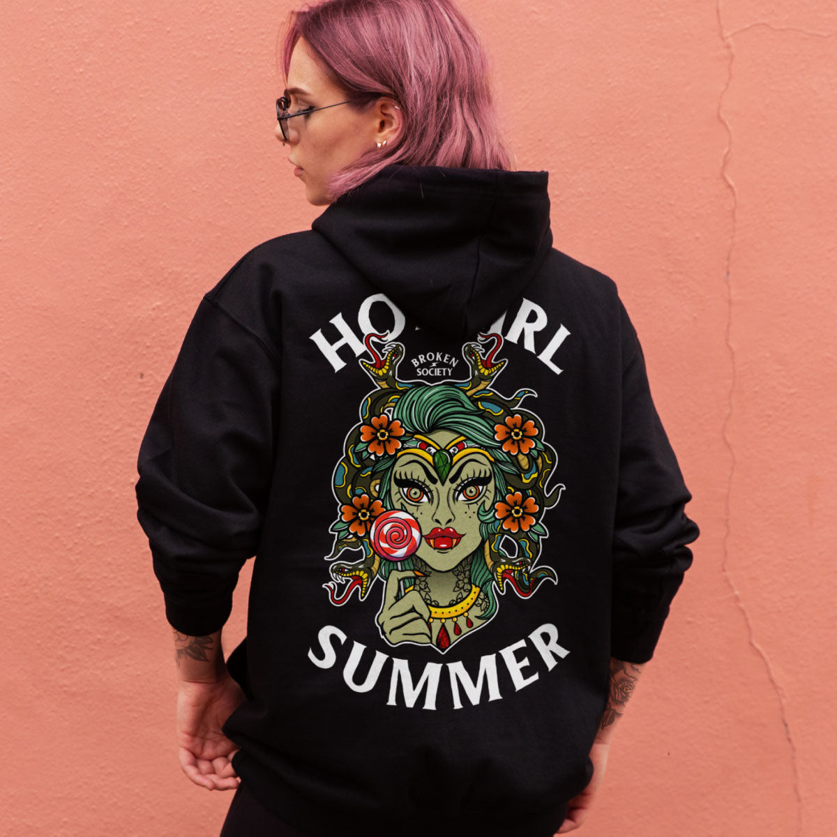 Hot Girl Summer Hoodie (Unisex)-Tattoo Clothing, Tattoo Hoodie, JH001-Broken Society