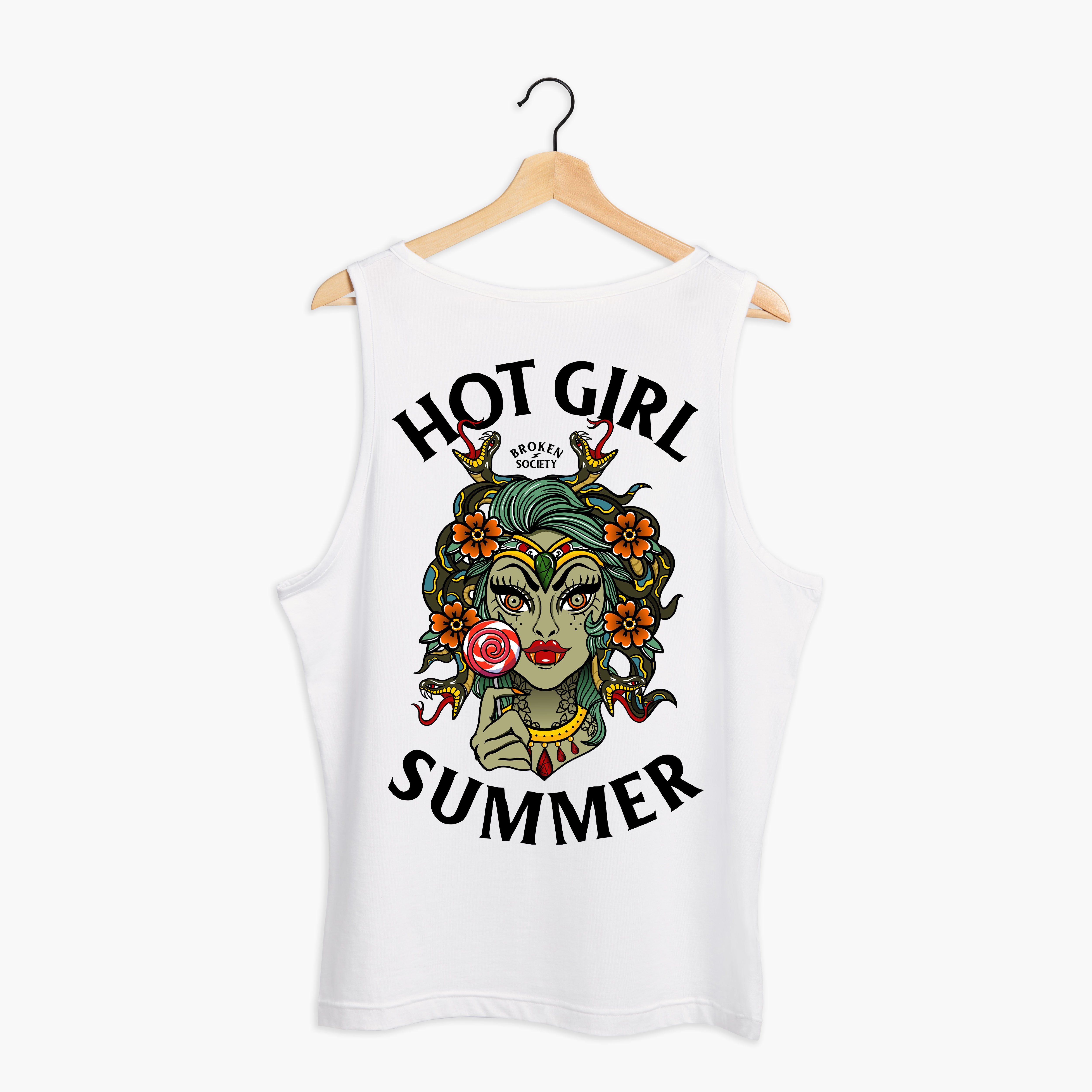 Hot Girl Summer Tank (Unisex)-Tattoo Clothing, Tattoo Tank, 03980-Broken Society