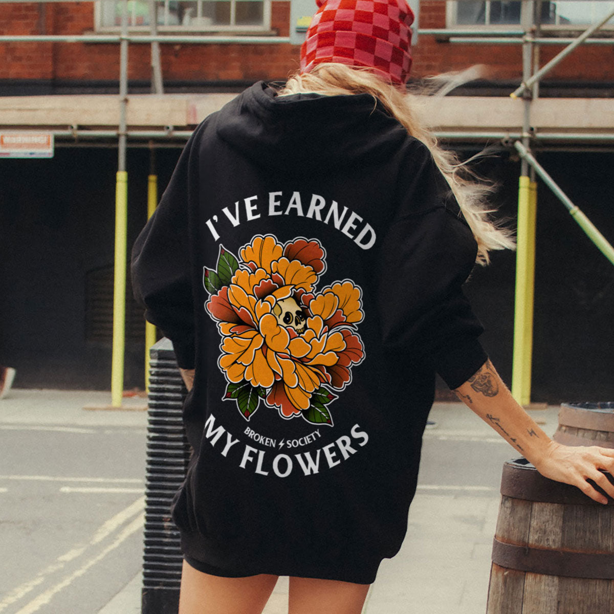 I've Earned My Flowers Hoodie (Unisex)-Tattoo Clothing, Tattoo Hoodie, JH001-Broken Society
