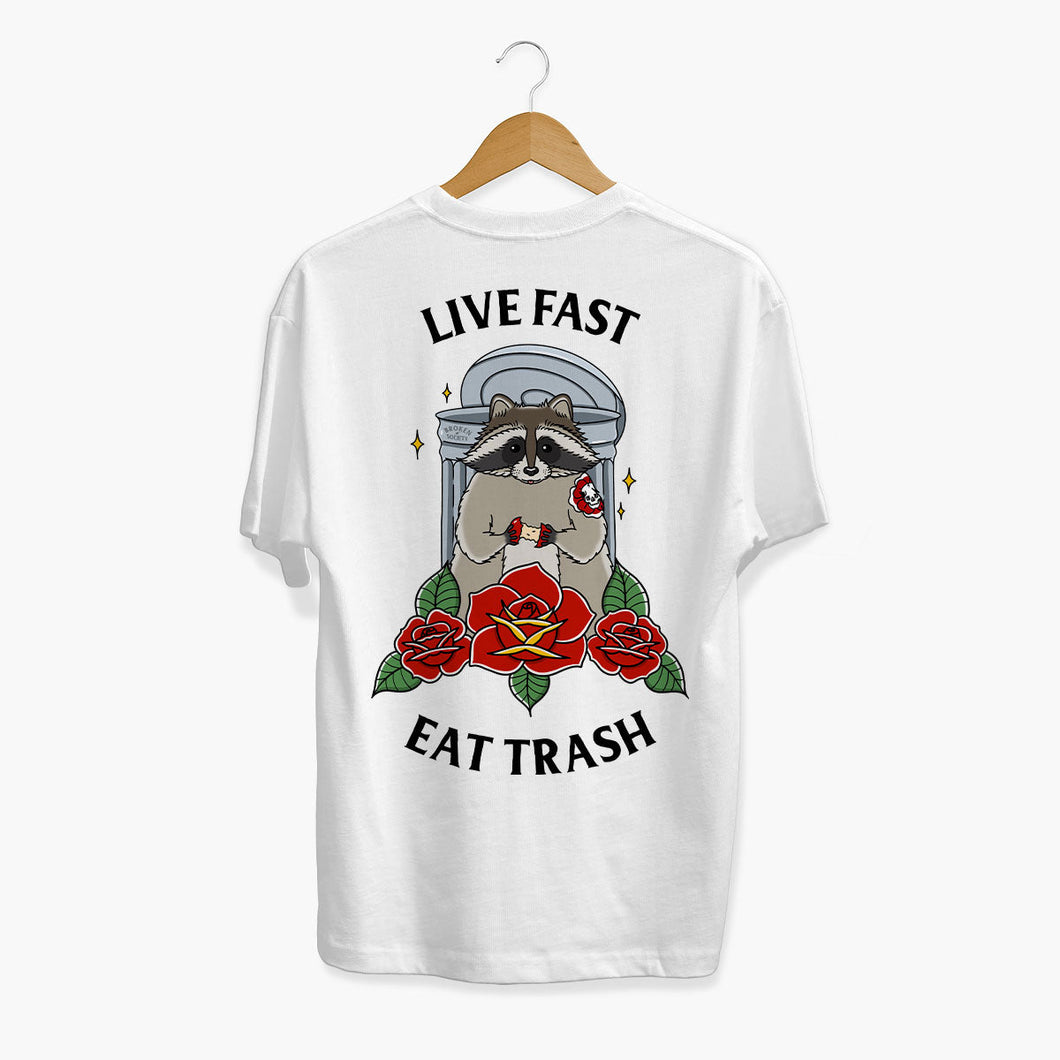 Live Fast Eat Trash T-shirt (Unisex)-Tattoo Clothing, Tattoo T-Shirt, N03-Broken Society