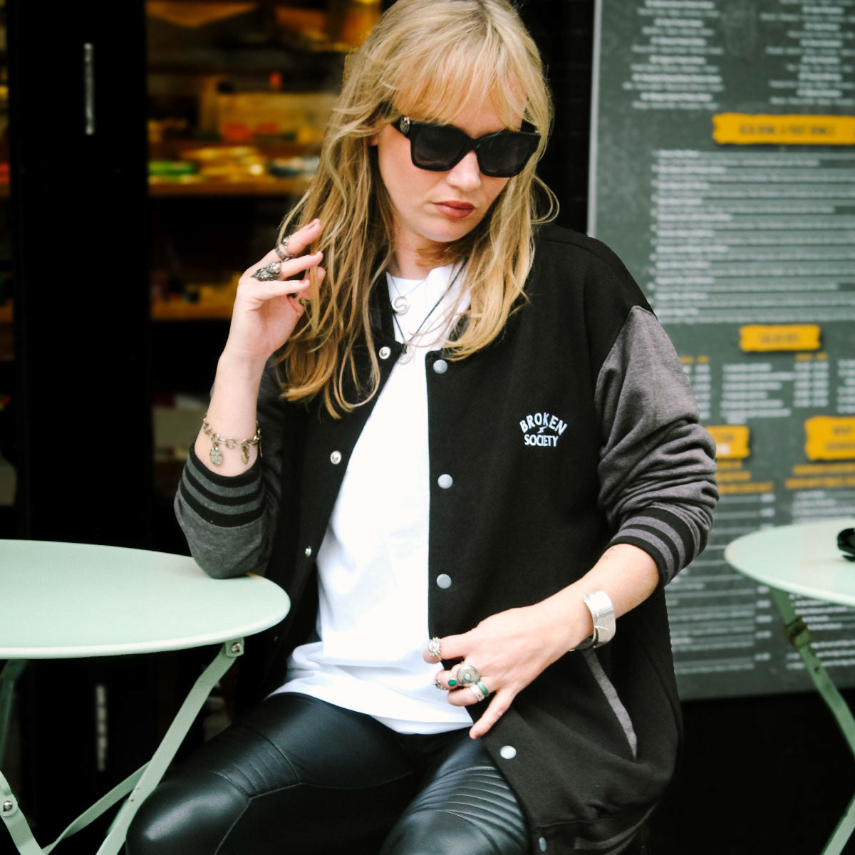 Logo Bomber Jacket (Unisex)-Tattoo Clothing, Tattoo Bomber Jacket, JH043-Broken Society