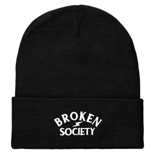 Logo Embroidered Beanie (Unisex)-Tattoo Apparel, Tattoo Accessories, Tattoo Gift, Tattoo Beanie, BB45-Broken Society