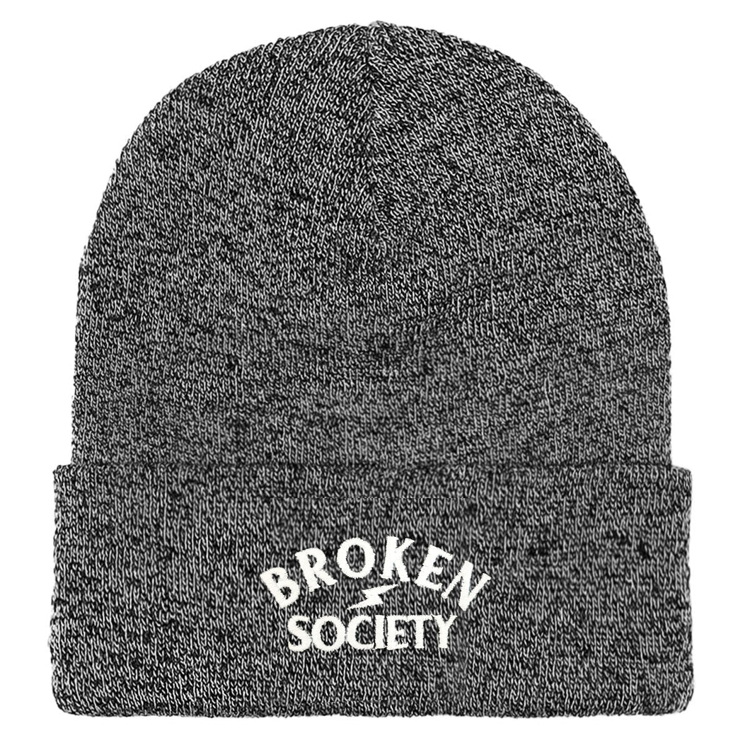 Logo Embroidered Beanie (Unisex)-Tattoo Apparel, Tattoo Accessories, Tattoo Gift, Tattoo Beanie, BB45-Broken Society