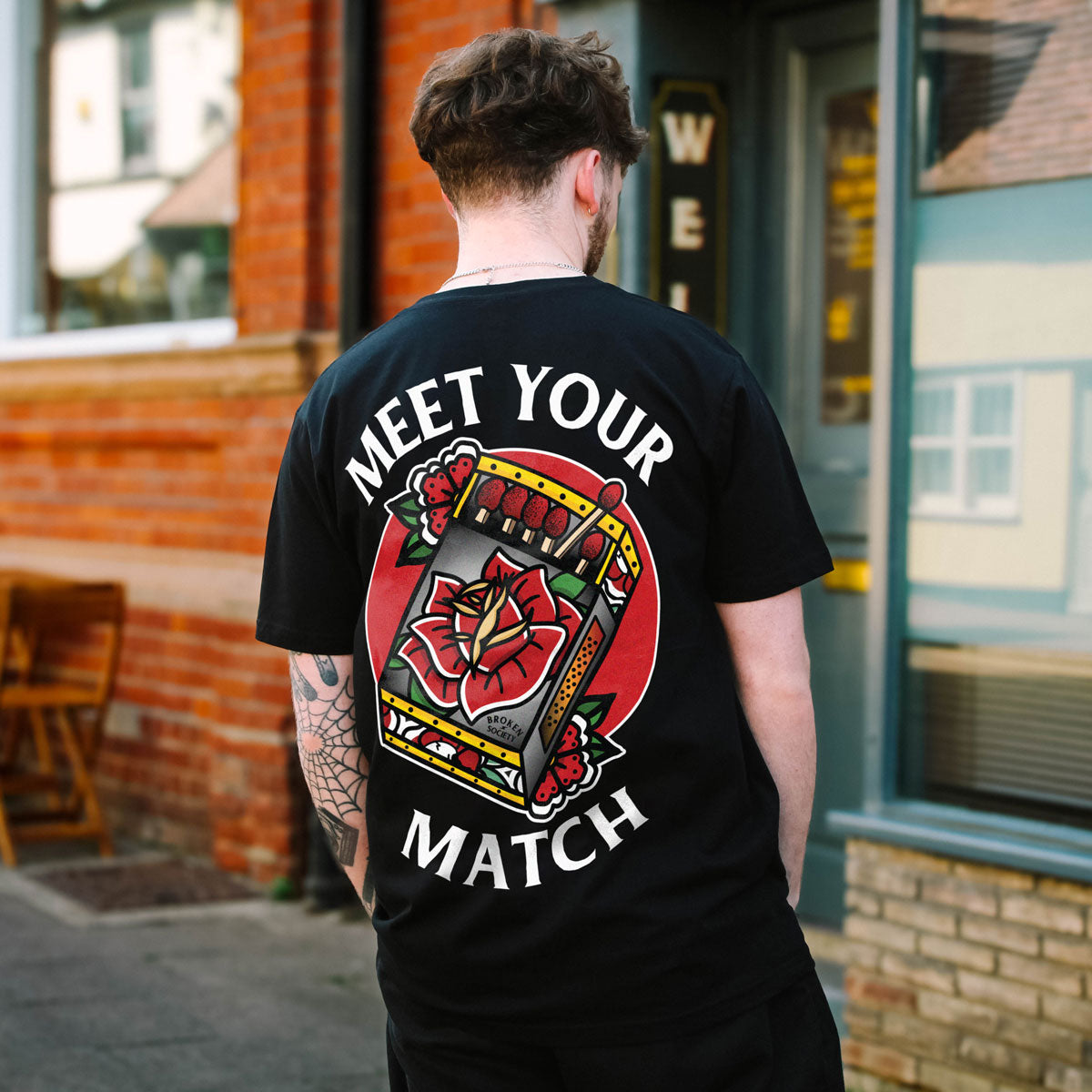 Meet Your Match T-Shirt (Unisex)-Tattoo Clothing, Tattoo T-Shirt, EP01-Broken Society