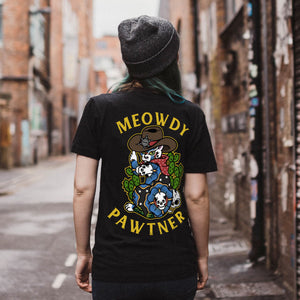 Meowdy Pawtner T-shirt (Unisex)-Tattoo Clothing, Tattoo T-Shirt, N03-Broken Society