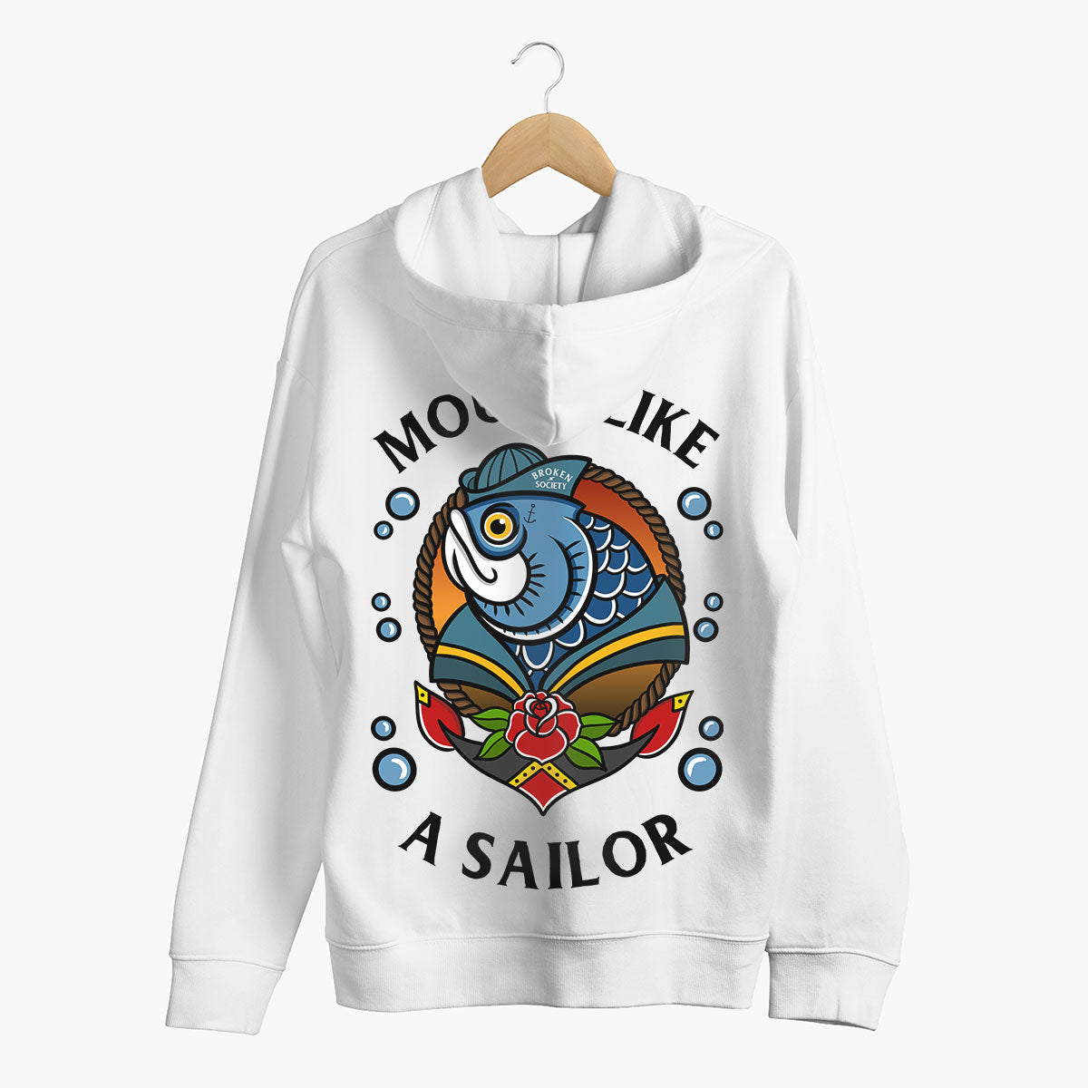 Mouth Like A Sailor Hoodie (Unisex)-Tattoo Clothing, Tattoo Hoodie, JH001-Broken Society