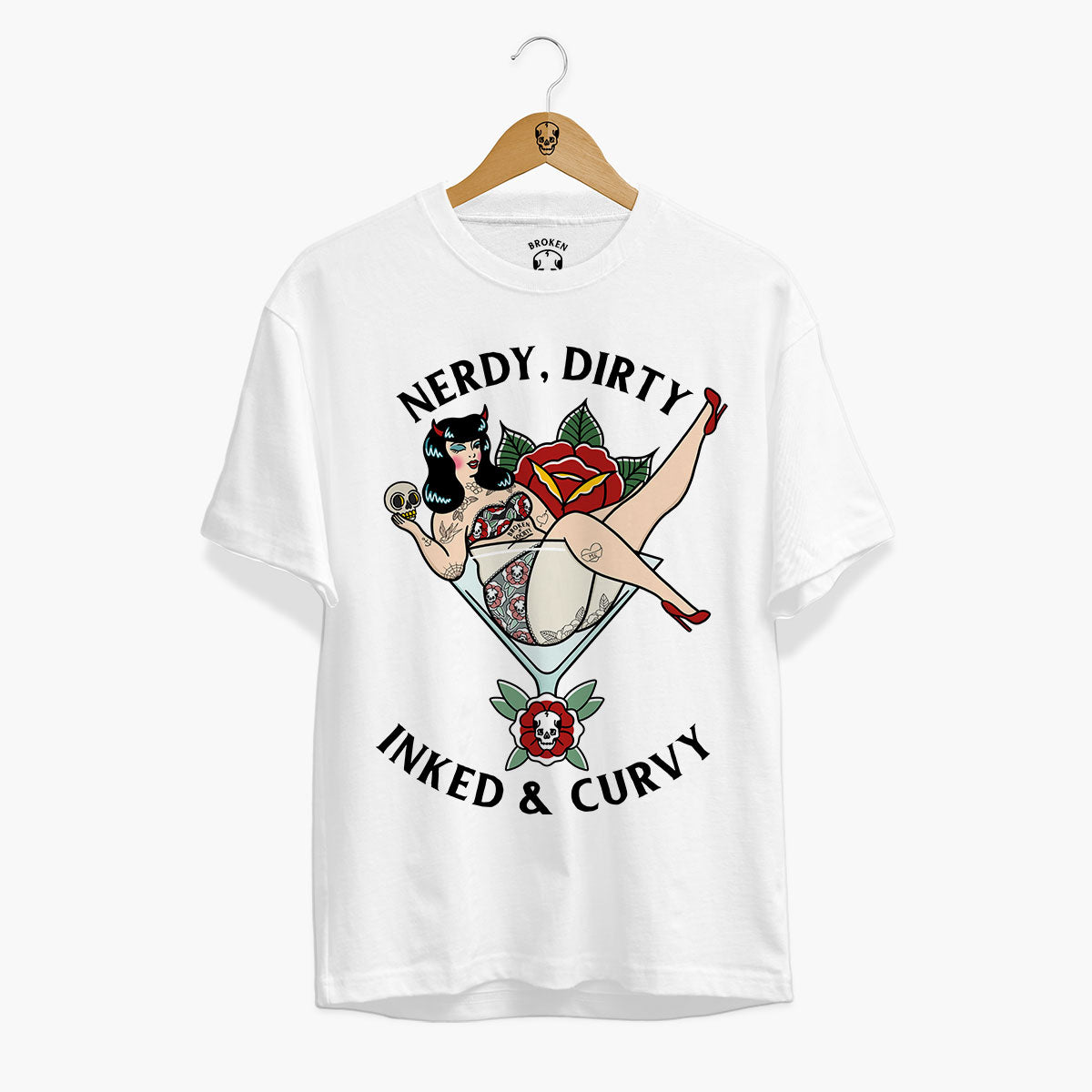 Nerdy Dirty Front Print T-Shirt (Unisex)-Tattoo Clothing, Tattoo T-Shirt, EP01-Broken Society