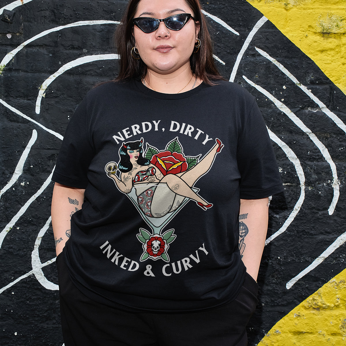 Nerdy Dirty Front Print T-Shirt (Unisex)-Tattoo Clothing, Tattoo T-Shirt, EP01-Broken Society