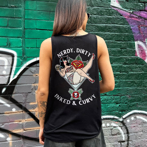 Nerdy Dirty Tank (Unisex)-Tattoo Clothing, Tattoo Tank, 03980-Broken Society