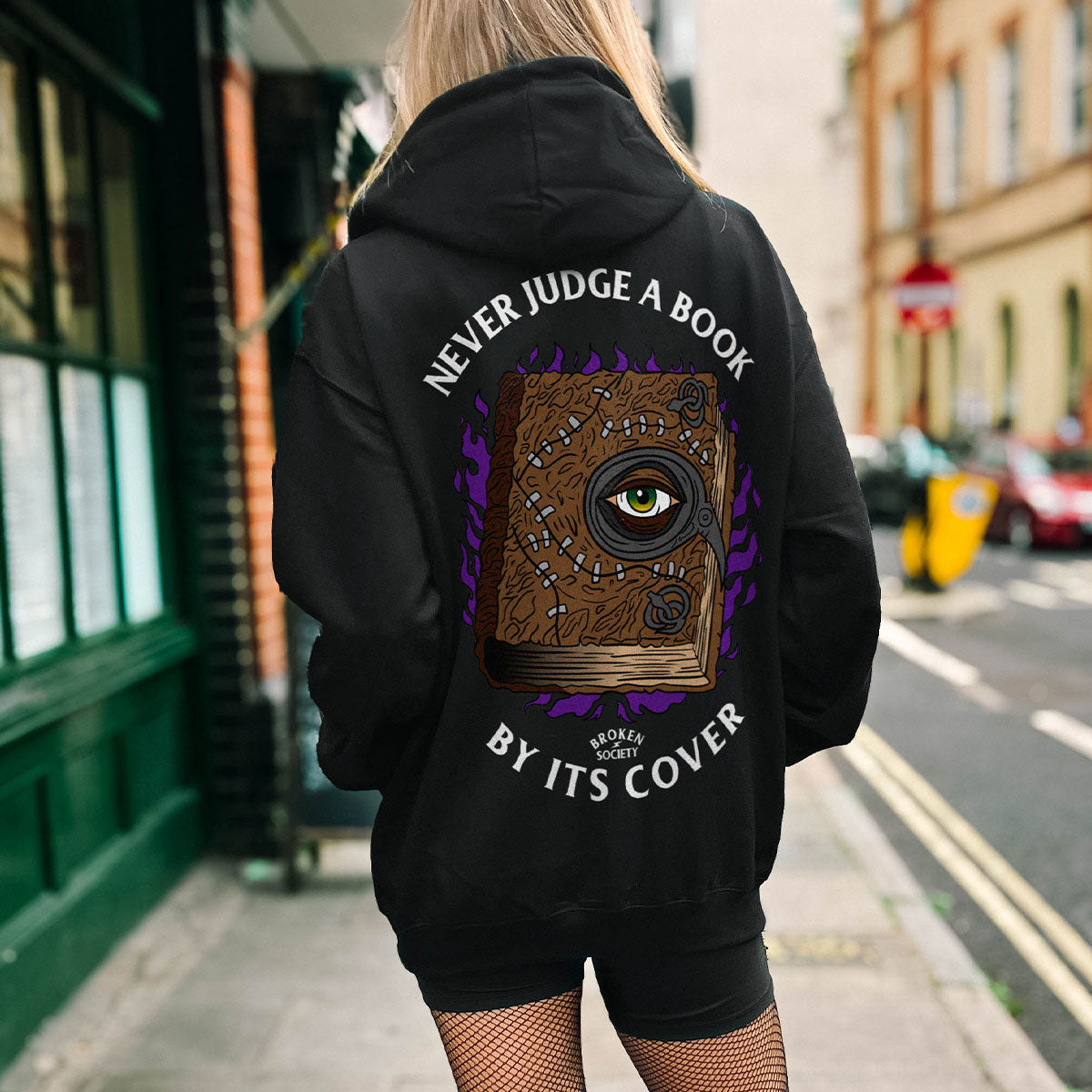 Never Judge A Book By It's Cover Hoodie (Unisex)-Tattoo Clothing, Tattoo Hoodie, JH001-Broken Society