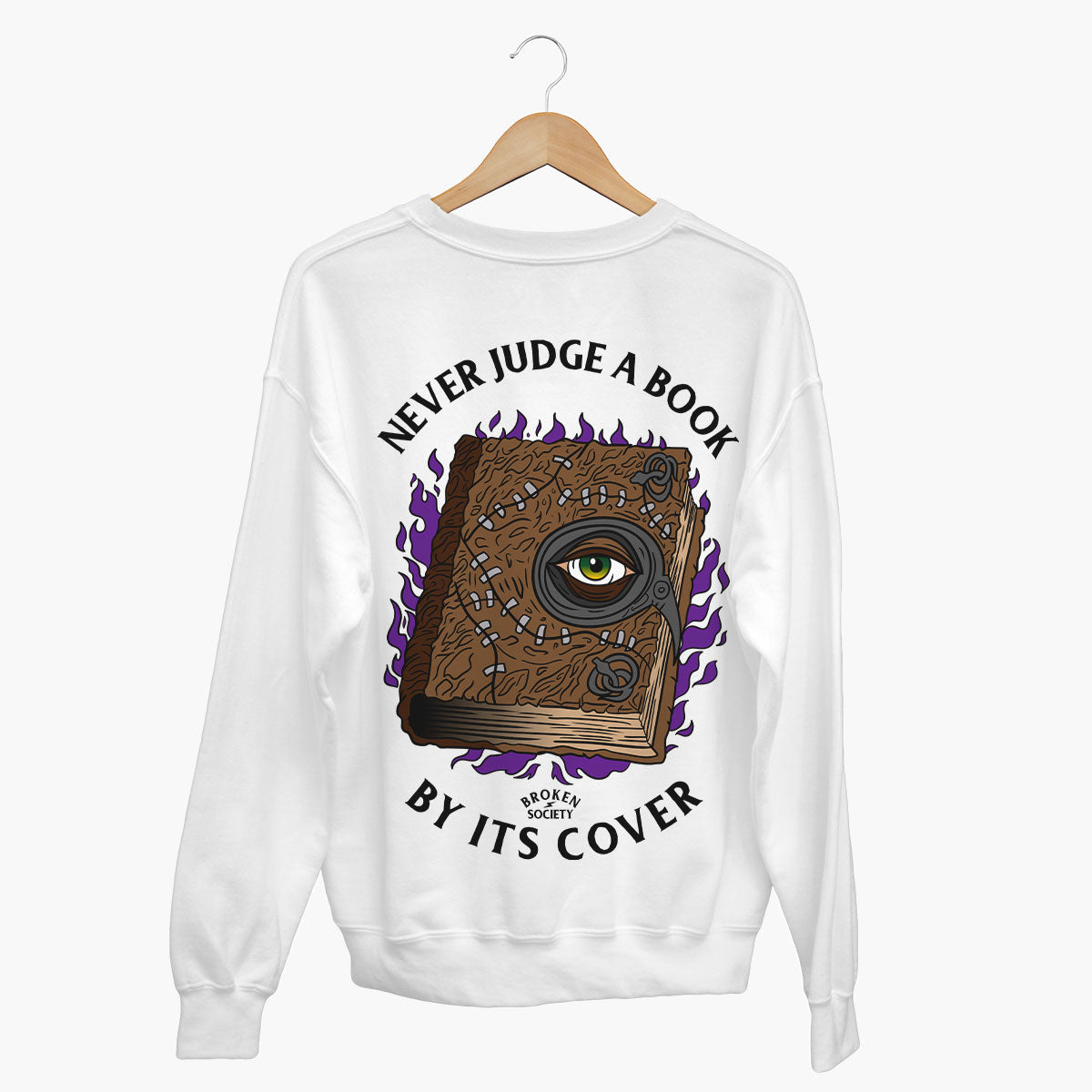 Never Judge A Book By It's Cover Sweatshirt (Unisex)-Tattoo Clothing, Tattoo Sweatshirt, JH030-Broken Society