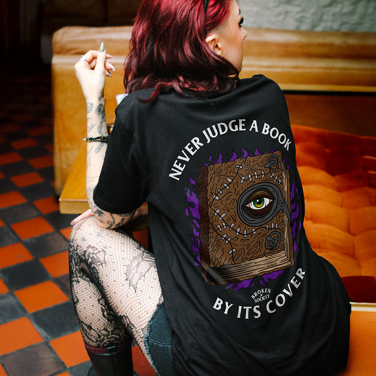 Never Judge A Book By It's Cover T-Shirt (Unisex)-Tattoo Clothing, Tattoo T-Shirt, EP01-Broken Society