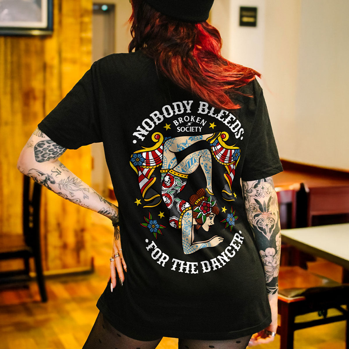 Nobody Bleeds For The Dancer T-Shirt (Unisex)-Tattoo Clothing, Tattoo T-Shirt, EP01-Broken Society