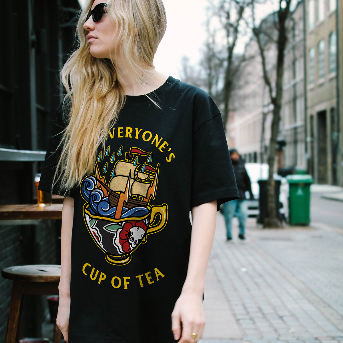 Not Everyone's Cup Of Tea Front Print T-Shirt (Unisex)-Tattoo Clothing, Tattoo T-Shirt, EP01-Broken Society