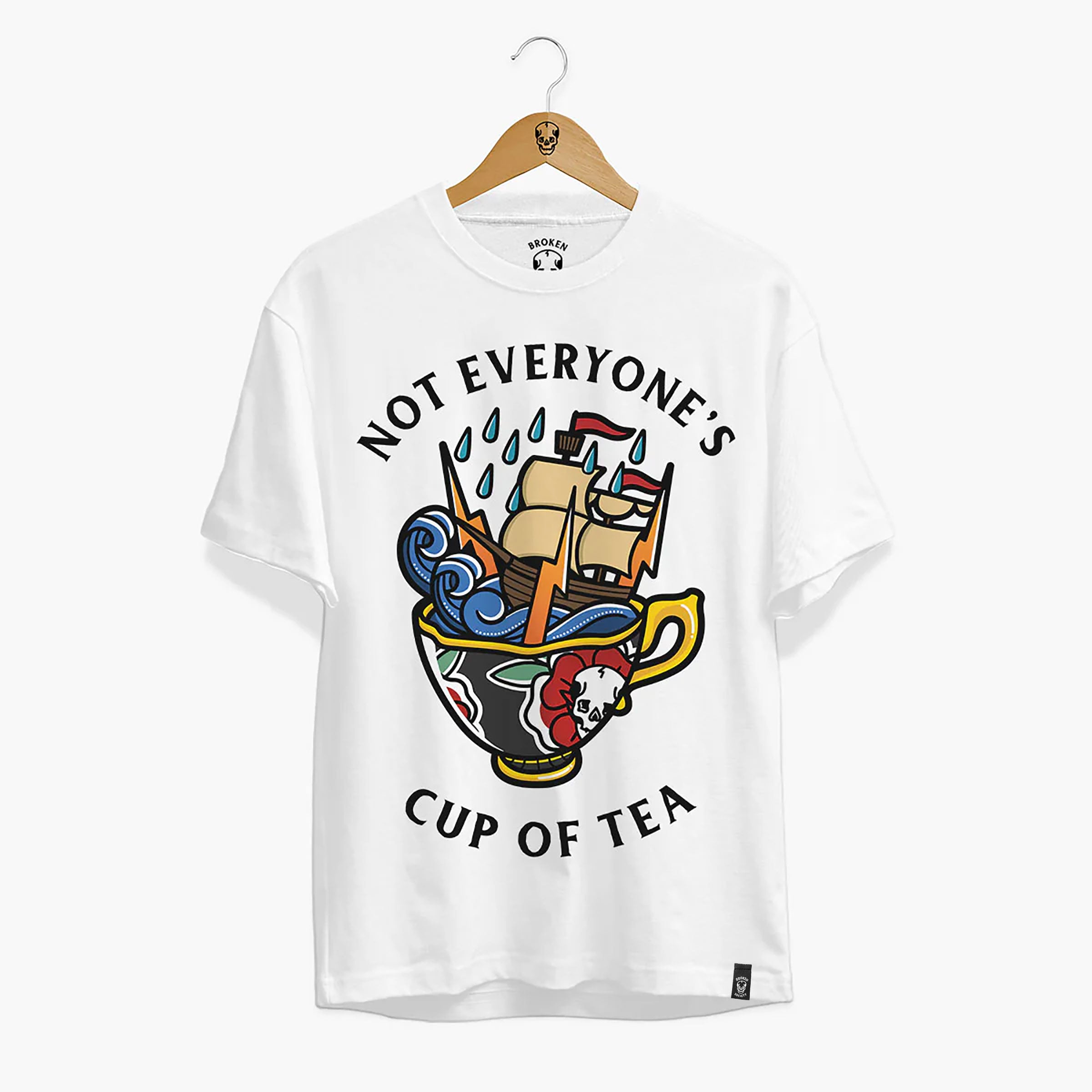 Not Everyone's Cup Of Tea Front Print T-Shirt (Unisex)-Tattoo Clothing, Tattoo T-Shirt, EP01-Broken Society