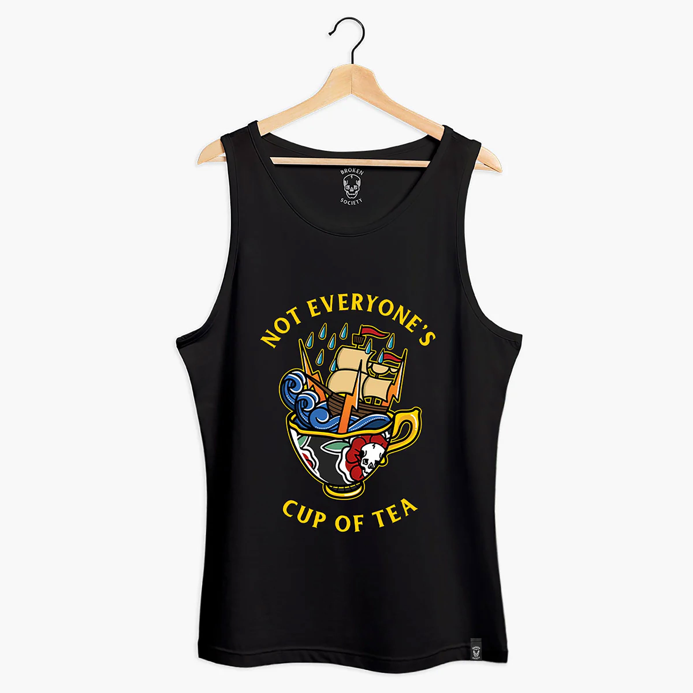 Not Everyone's Cup Of Tea Front Print Tank (Unisex)-Tattoo Clothing, Tattoo Tank, 03980-Broken Society