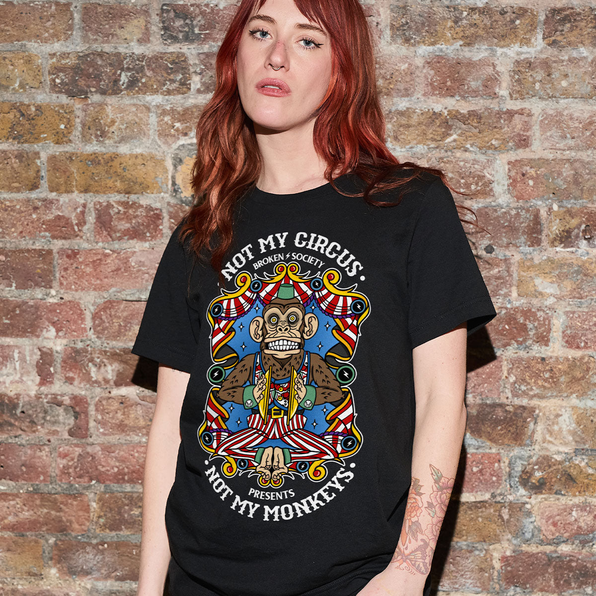 Not My Circus Front Print T-Shirt (Unisex)-Tattoo Clothing, Tattoo T-Shirt, EP01-Broken Society