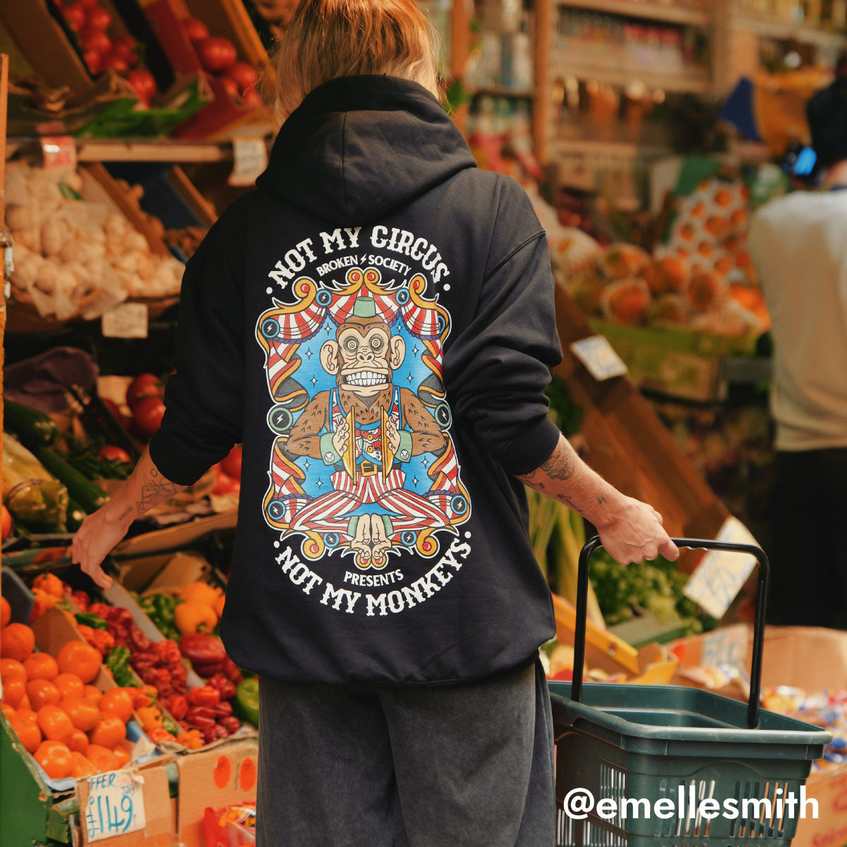 Not My Circus Hoodie (Unisex)-Tattoo Clothing, Tattoo Hoodie, JH001-Broken Society