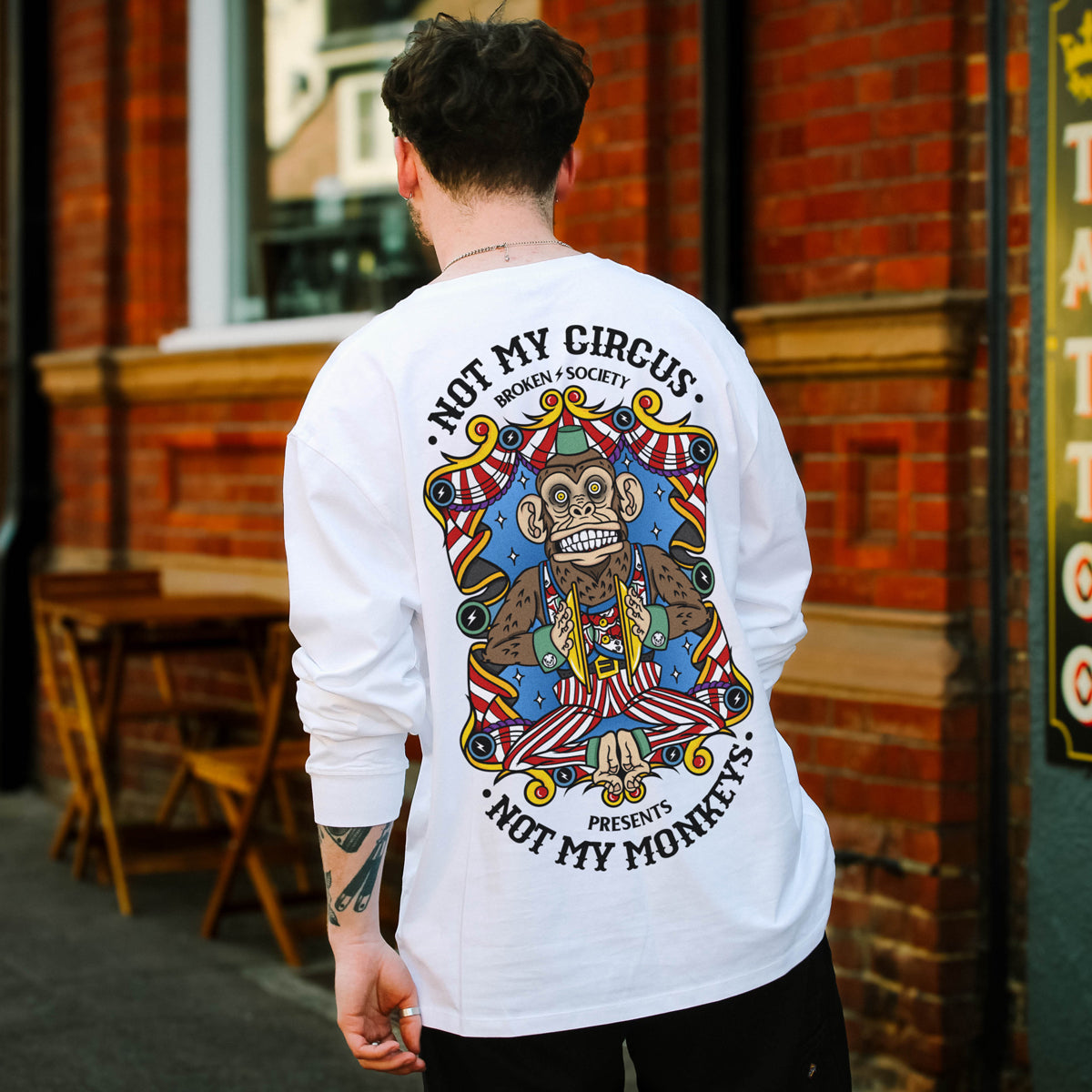 Not My Circus Long Sleeve T-Shirt (Unisex)-Tattoo Clothing, Tattoo Long Sleeve T-Shirt, EP185L-Broken Society