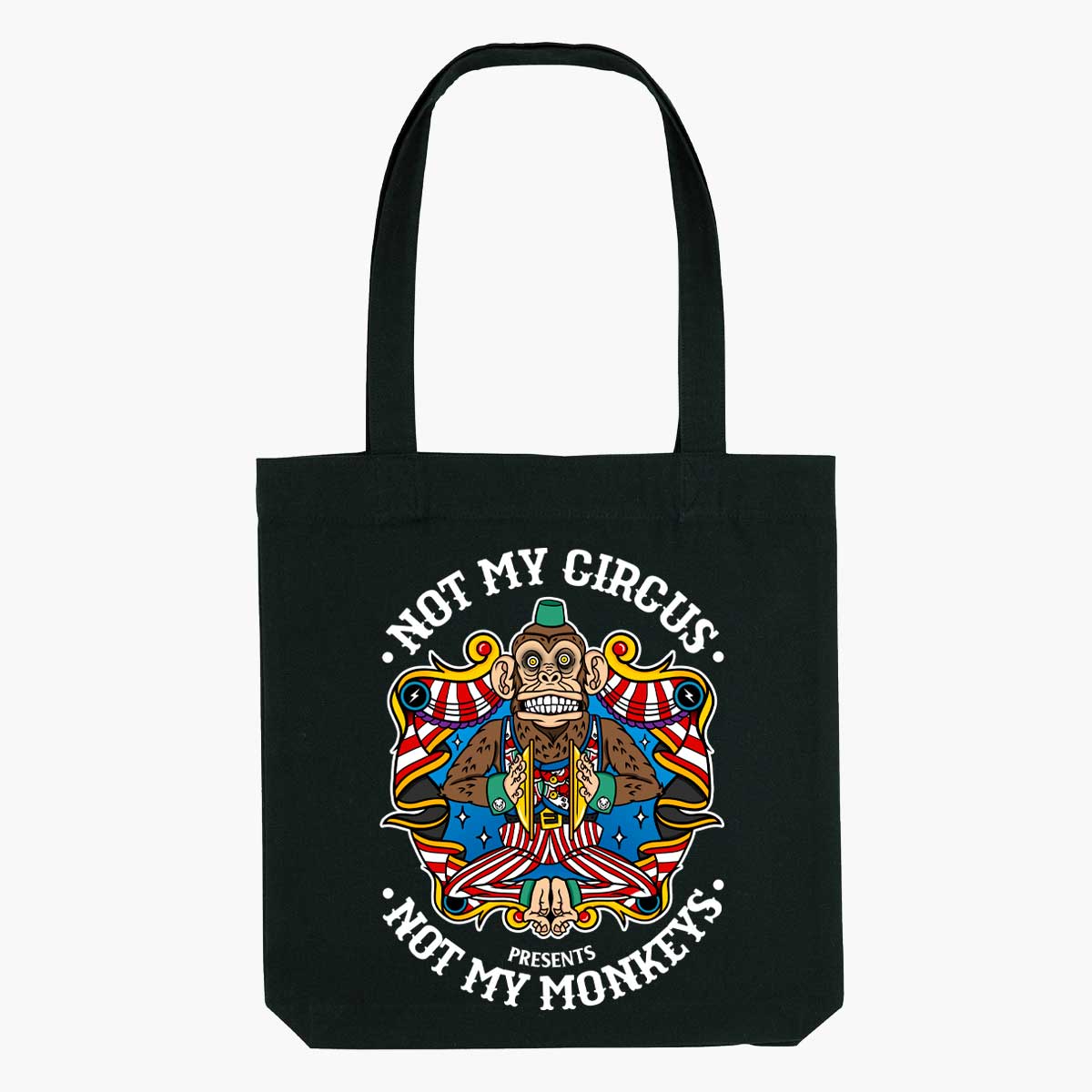 Not My Circus Strong-As-Hell Tote Bag-Tattoo Apparel, Tattoo Accessories, Tattoo Gift, Tattoo Tote Bag-Broken Society