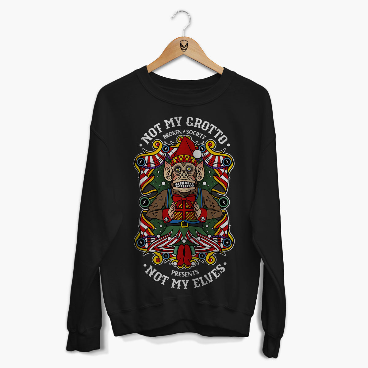 Not My Grotto Christmas Jumper (Unisex)-Tattoo Clothing, Tattoo Sweatshirt, JH030-Broken Society