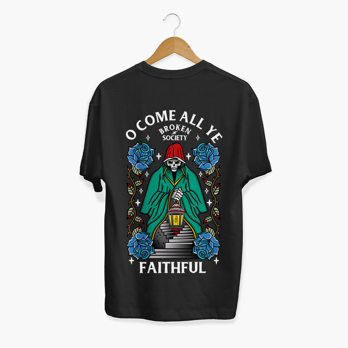 O Come All Ye Faithful Christmas T-Shirt (Unisex)-Tattoo Clothing, Tattoo T-Shirt, EP01-Broken Society