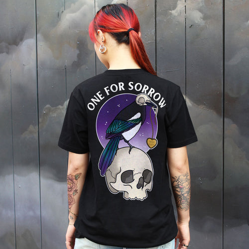 One For Sorrow T-shirt (Unisex)-Tattoo Clothing, Tattoo T-Shirt, N03-Broken Society