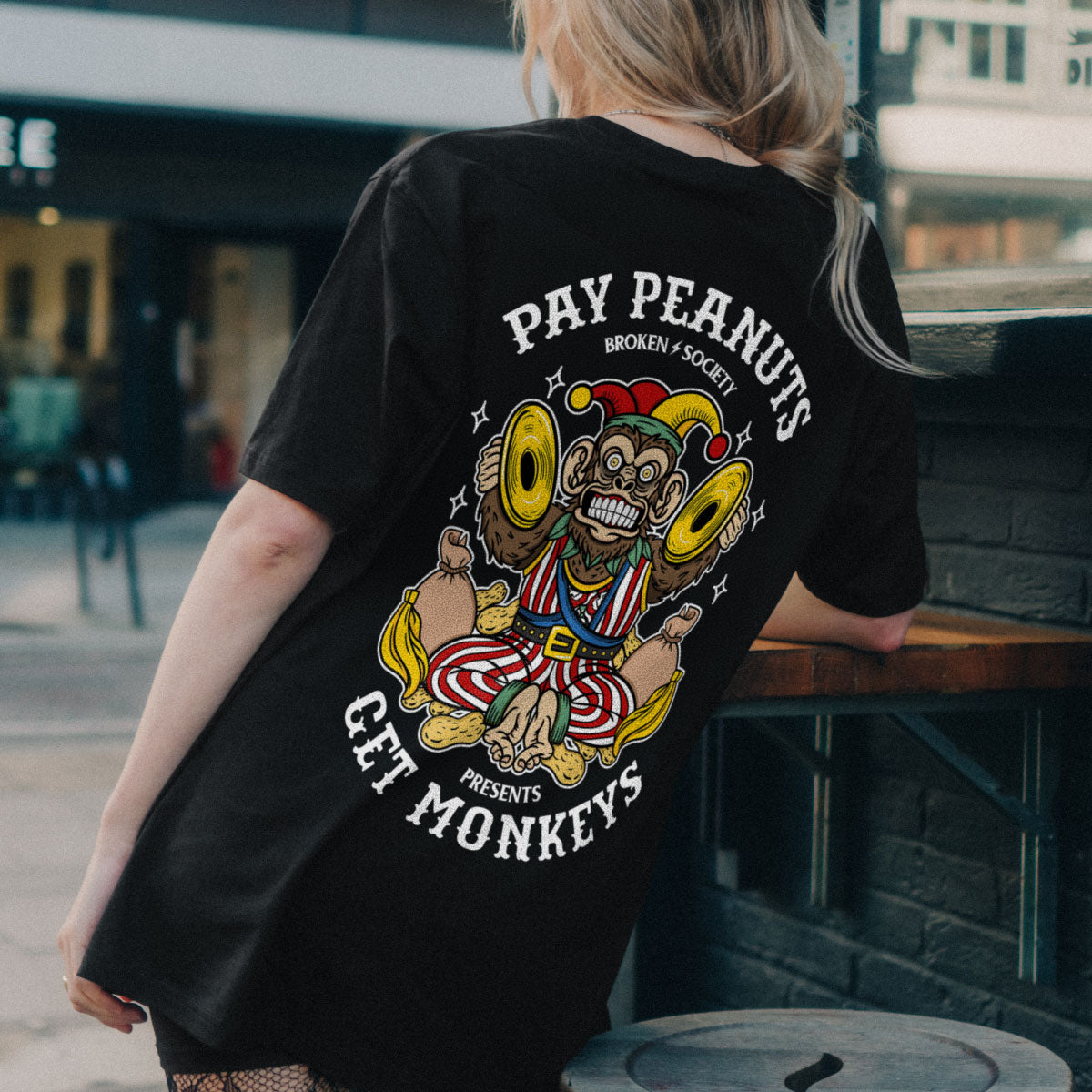 Pay Peanuts T-Shirt (Unisex)-Tattoo Clothing, Tattoo T-Shirt, EP01-Broken Society