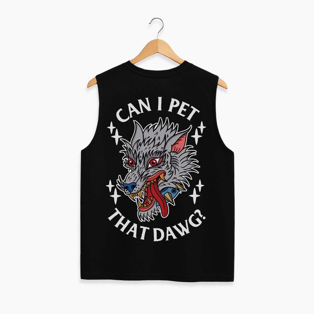Pet That Dawg Sleeveless T-Shirt (Unisex)-Tattoo Clothing, Tattoo Sleeveless T-Shirt, EP01S-Broken Society