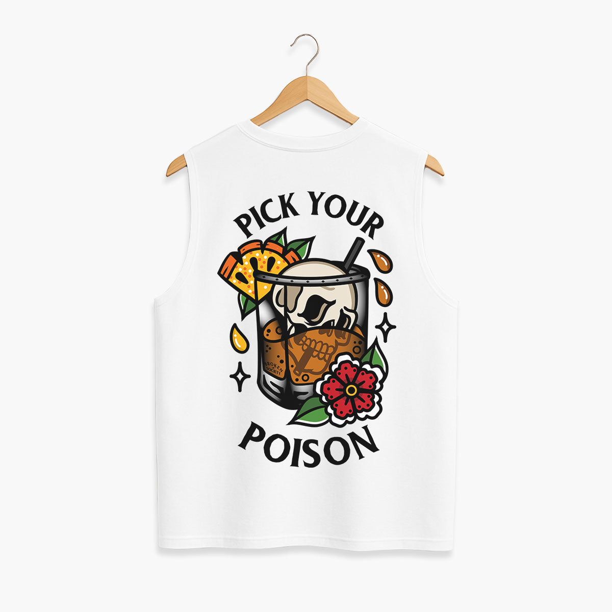 Pick Your Poison Sleeveless T-Shirt (Unisex)-Tattoo Clothing, Tattoo Sleeveless T-Shirt, EP01S-Broken Society