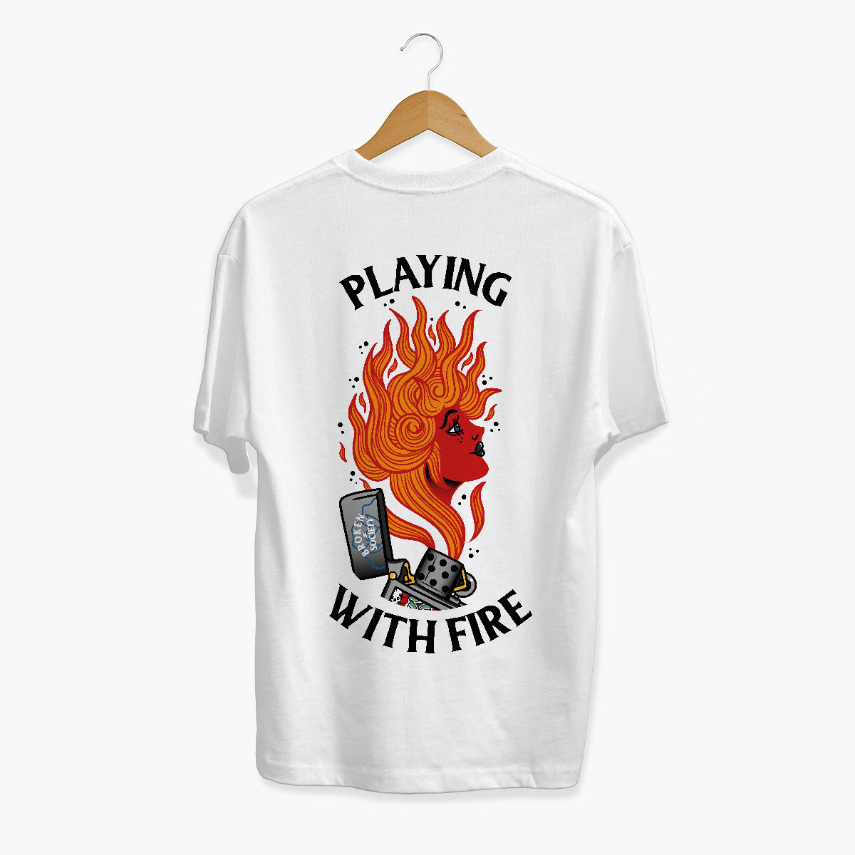 Playing With Fire T-Shirt (Unisex)-Tattoo Clothing, Tattoo T-Shirt, EP01-Broken Society
