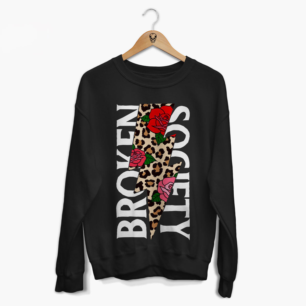 Roses And Animal Print Front Print Sweatshirt (Unisex)-Tattoo Clothing, Tattoo Sweatshirt, JH030-Broken Society