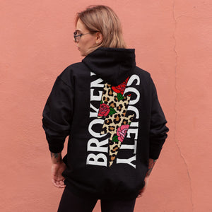 Roses And Animal Print Hoodie (Unisex)-Tattoo Clothing, Tattoo Hoodie, JH001-Broken Society