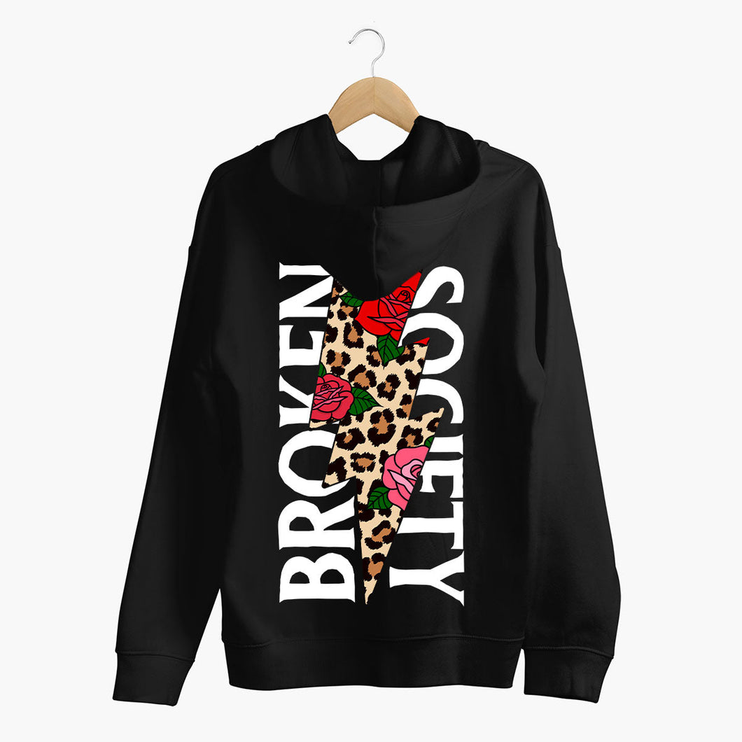 Roses And Animal Print Hoodie (Unisex)-Tattoo Clothing, Tattoo Hoodie, JH001-Broken Society