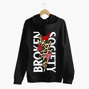 Roses And Animal Print Hoodie (Unisex)-Tattoo Clothing, Tattoo Hoodie, JH001-Broken Society