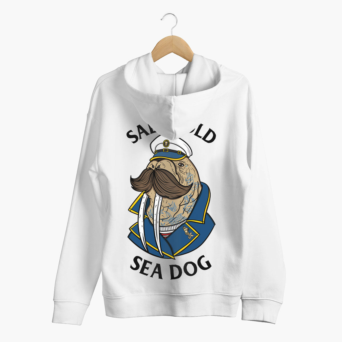 Salty Old Sea Dog Hoodie (Unisex)-Tattoo Clothing, Tattoo Hoodie, JH001-Broken Society