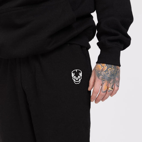 Skull Embroidered Joggers (Unisex)-Tattoo Clothing, Tattoo Joggers, JH072-Broken Society