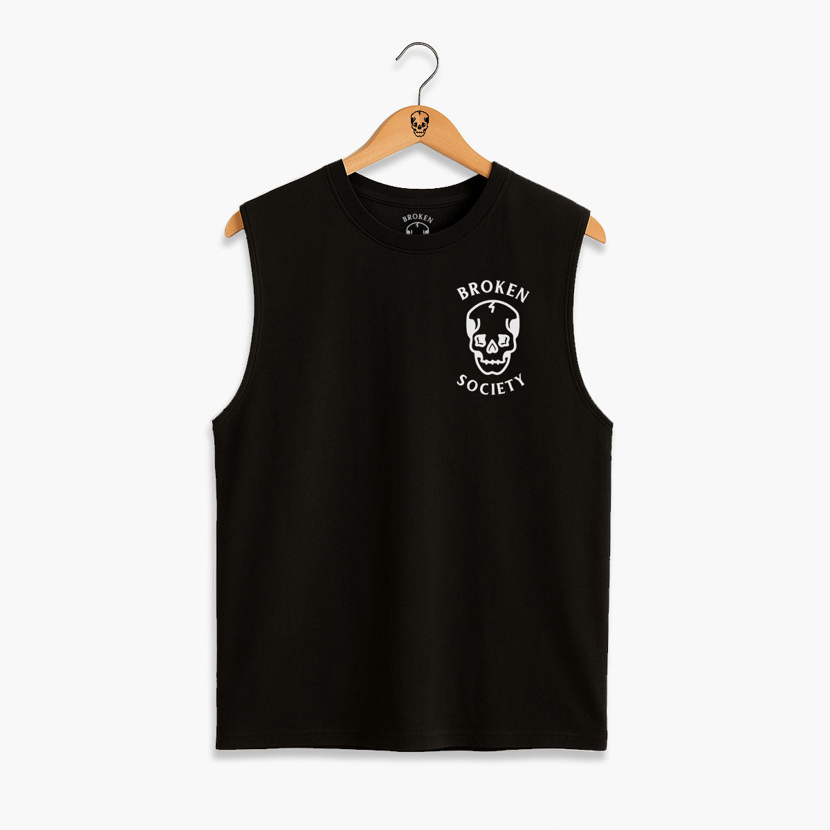 Skull Front Print Sleeveless T-Shirt (Unisex)-Tattoo Clothing, Tattoo Sleeveless T-Shirt, EP01S-Broken Society