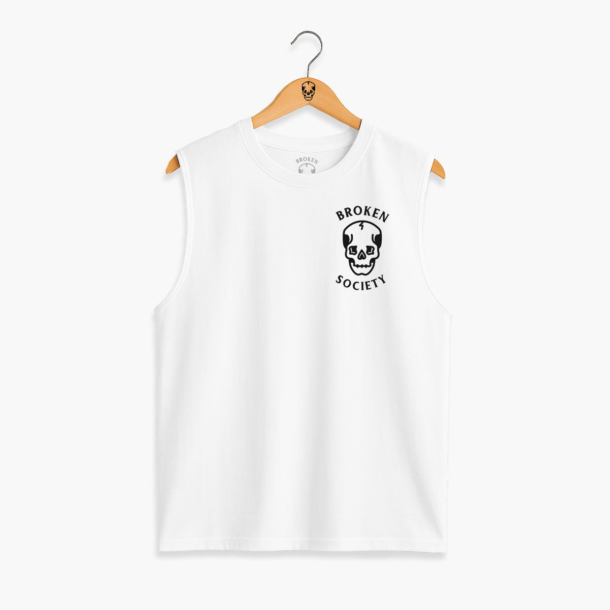 Skull Front Print Sleeveless T-Shirt (Unisex)-Tattoo Clothing, Tattoo Sleeveless T-Shirt, EP01S-Broken Society