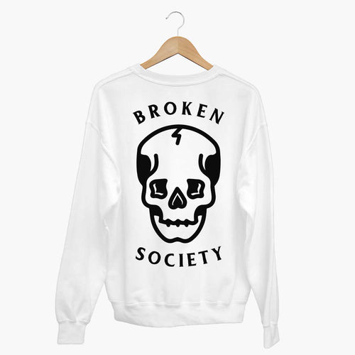 Broken Society Skull Sweatshirt (Unisex)-Tattoo Clothing, Tattoo Sweatshirt, JH030-Broken Society