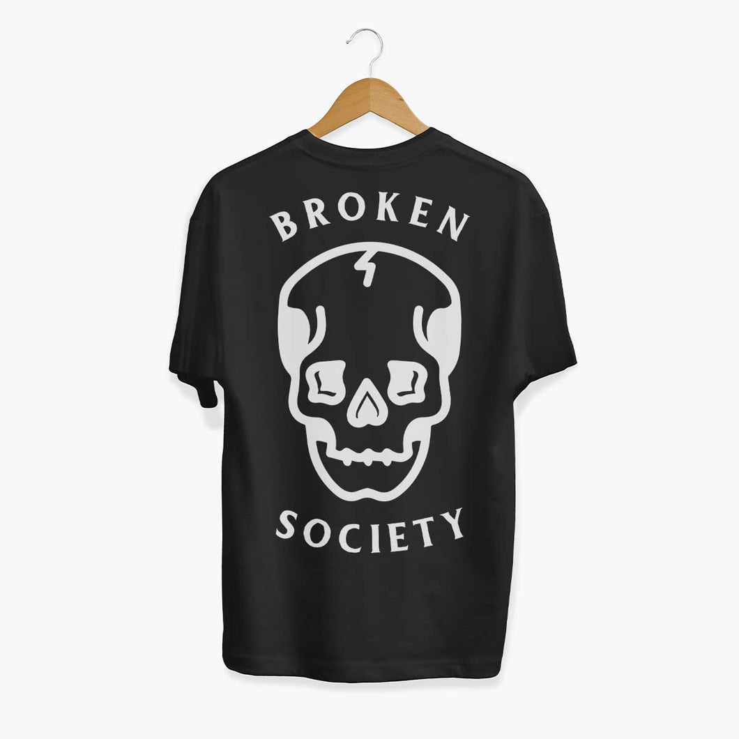 Broken Society Skull T-Shirt (Unisex)-Tattoo Clothing, Tattoo T-Shirt, N03-Broken Society