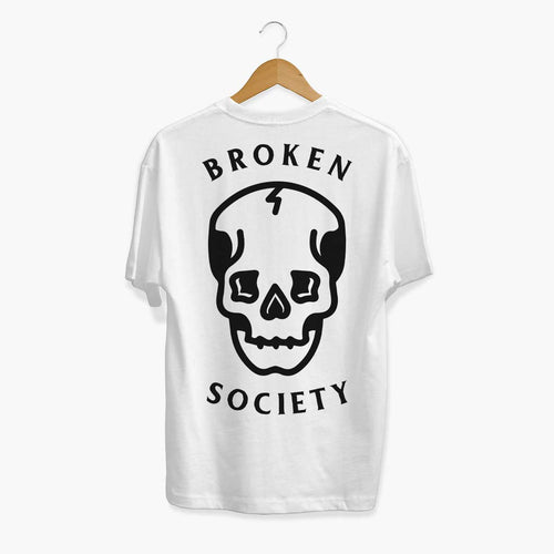 Broken Society Skull T-Shirt (Unisex)-Tattoo Clothing, Tattoo T-Shirt, N03-Broken Society