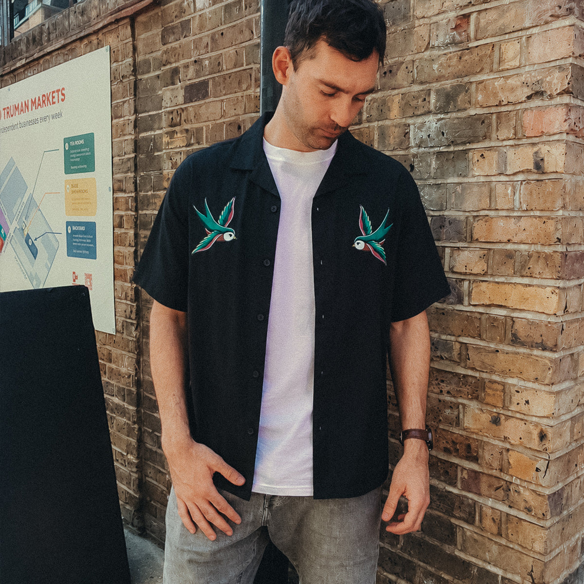 Swallows Havana Shirt (Unisex)-Tattoo Clothing, Tattoo Shirt, WB500-Broken Society