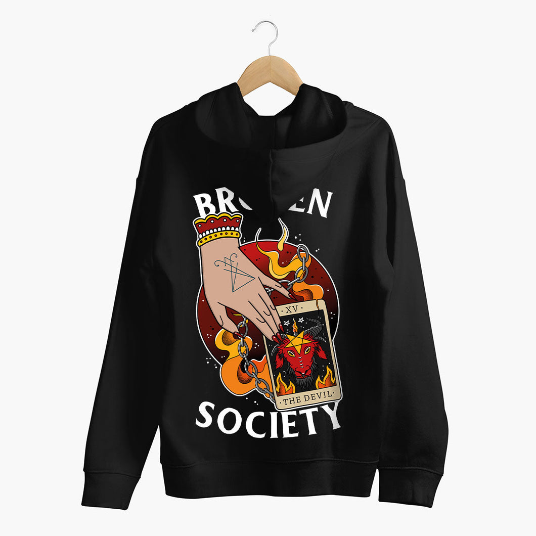 The Devil Tarot Hoodie (Unisex)-Tattoo Clothing, Tattoo Hoodie, JH001-Broken Society