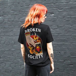 The Devil Tarot T-shirt (Unisex)-Tattoo Clothing, Tattoo T-Shirt, N03-Broken Society